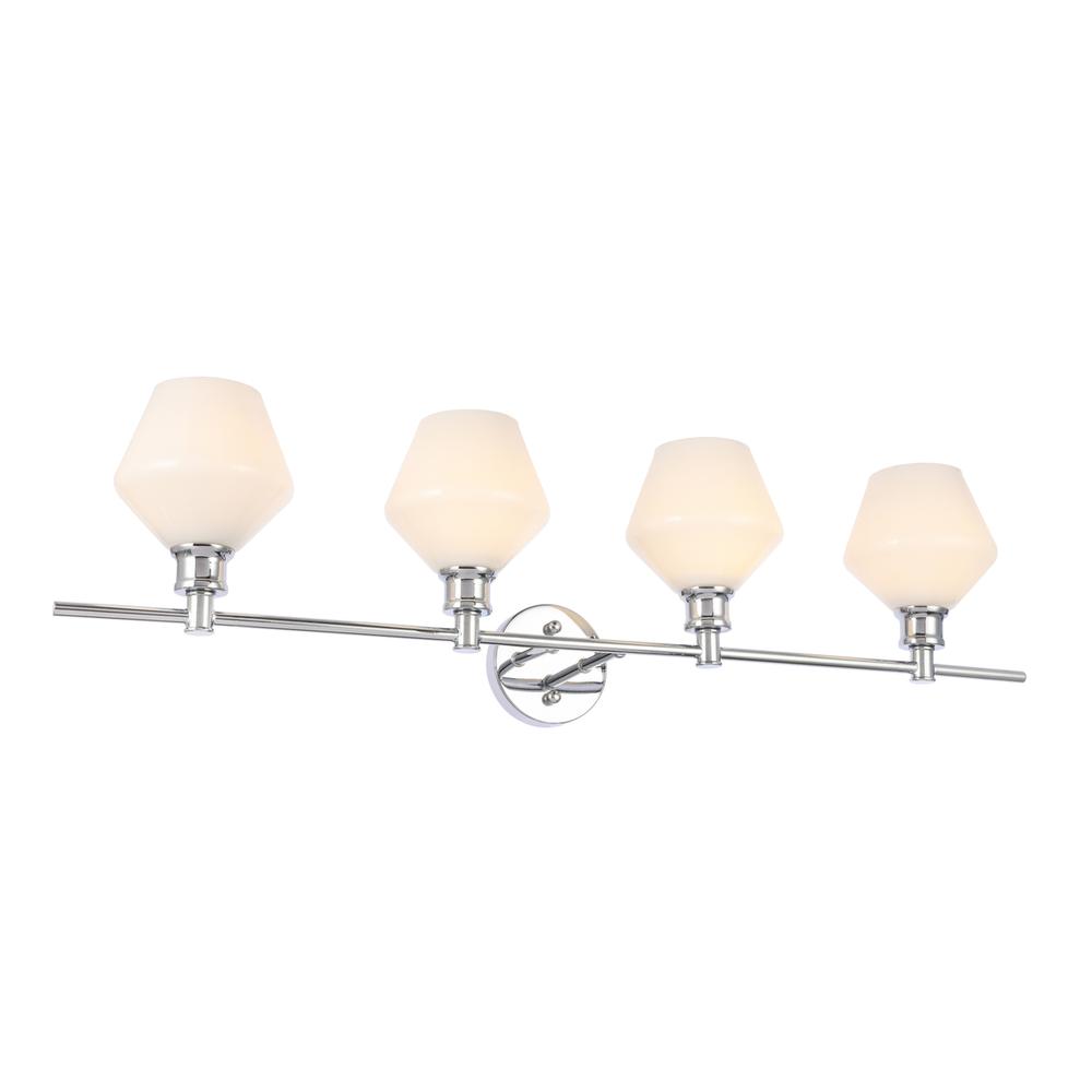 Gene 4 light Chrome and Frosted white glass Wall sconce. Picture 3