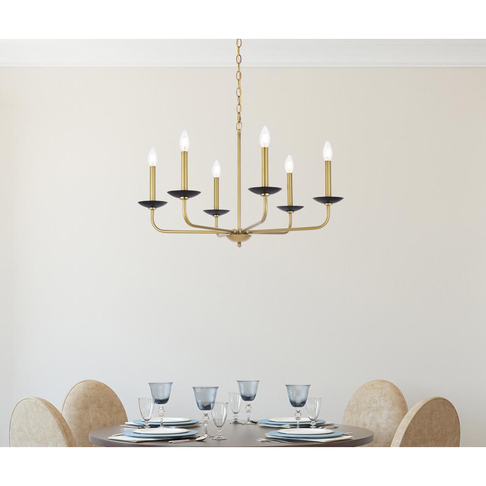 Cohen 30 inch pendant in black and brass. Picture 7