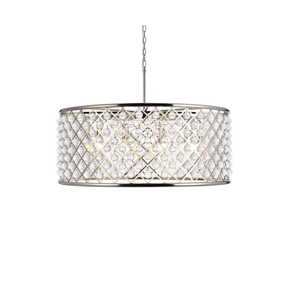 Madison 10 light polished Nickel Chandelier Clear Royal Cut Crystal. Picture 2