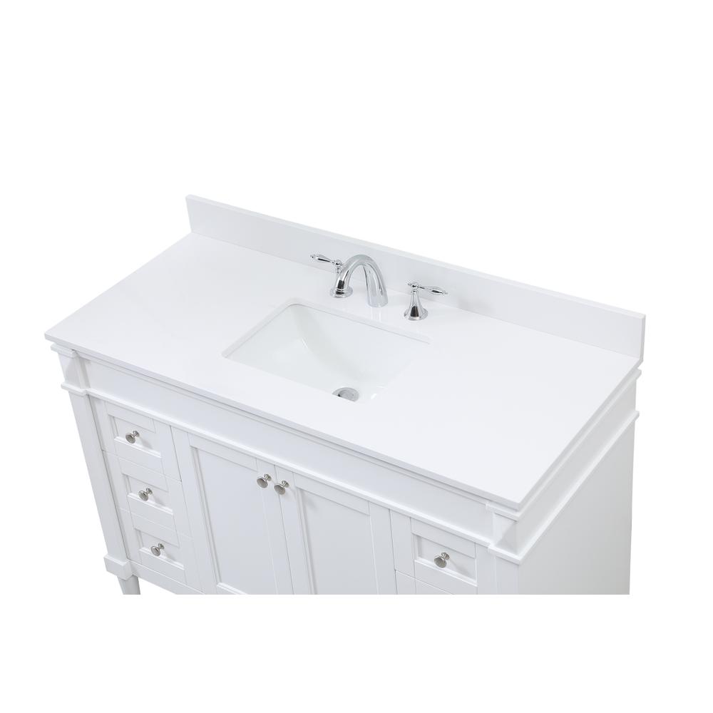 48 inch Single bathroom vanity in white with backsplash. Picture 10