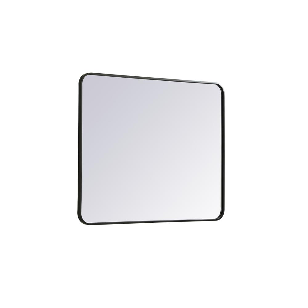 Soft corner metal rectangular mirror 30x36 inch in Black. Picture 5