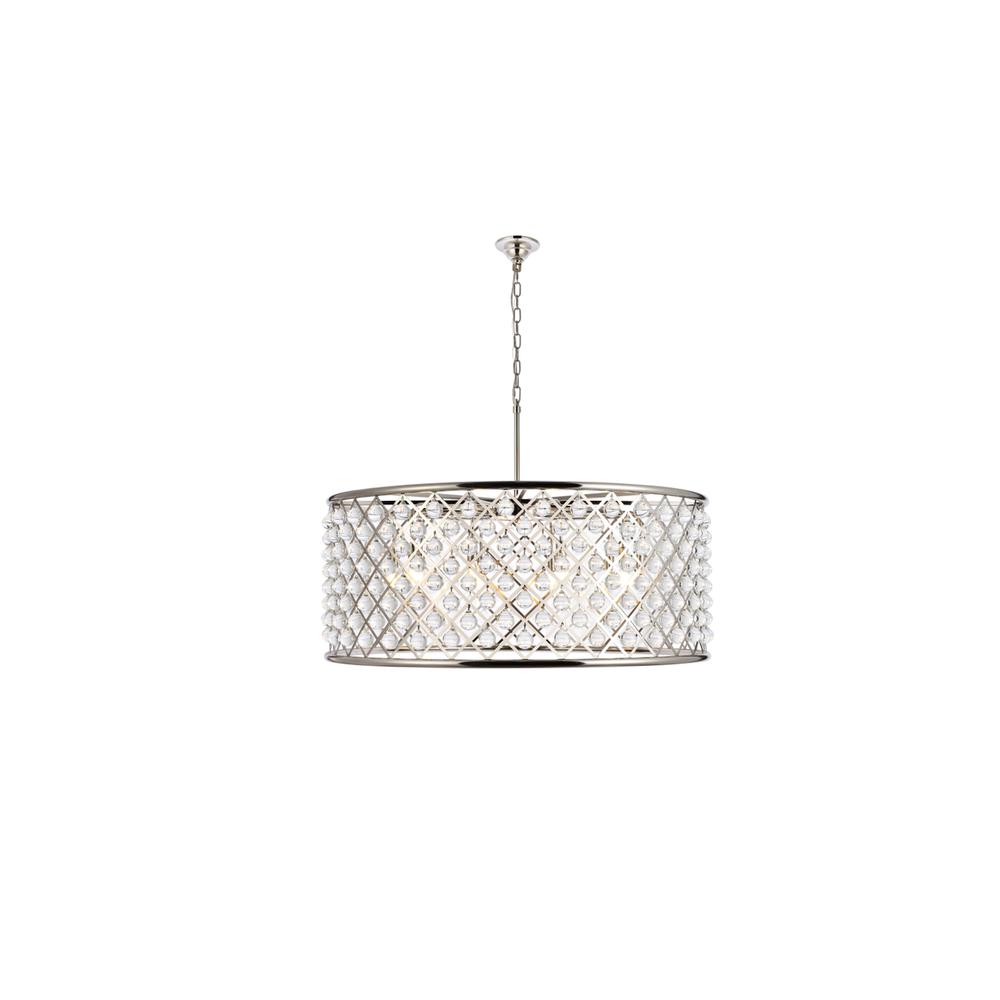 Madison 10 light polished Nickel Chandelier Clear Royal Cut Crystal. Picture 1