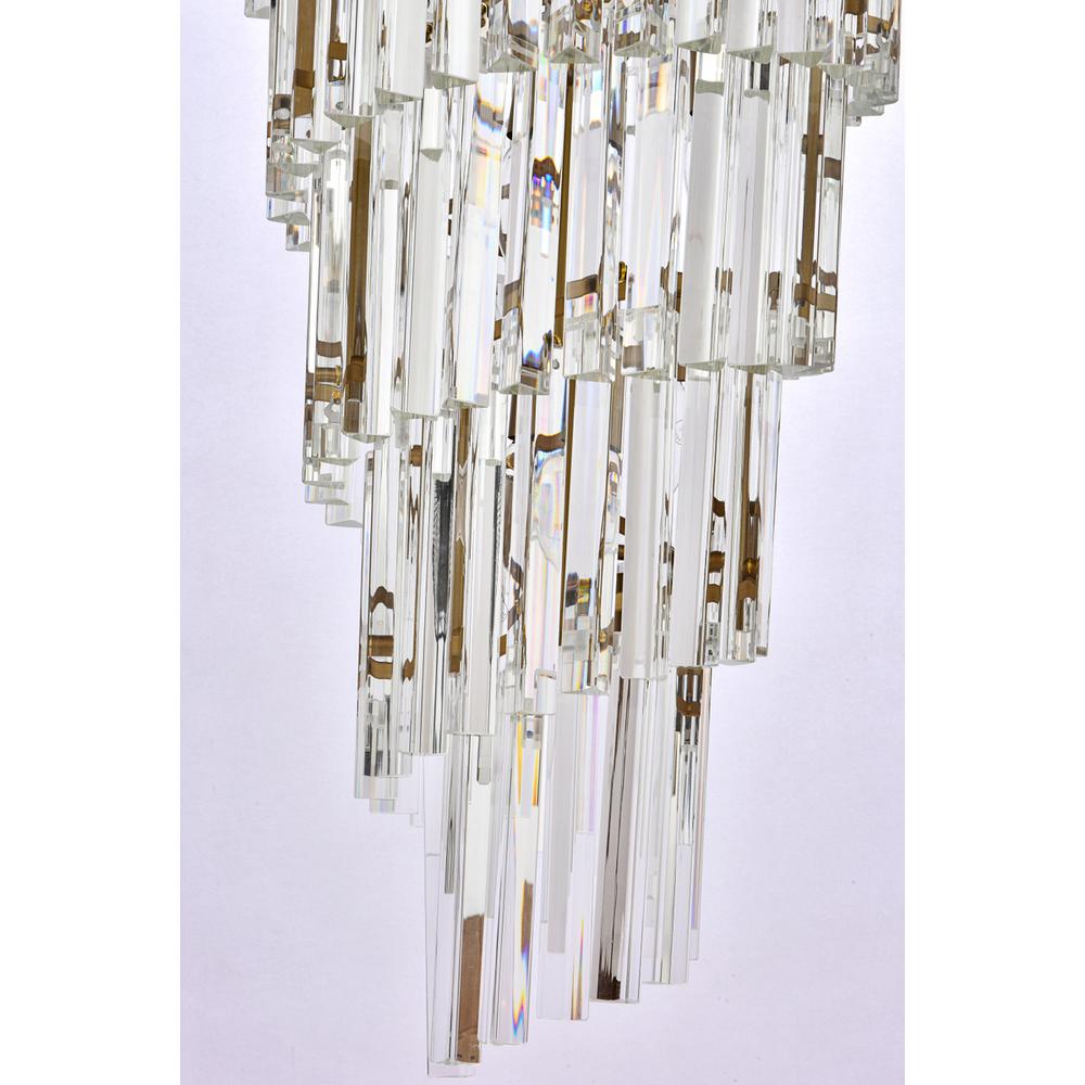 Sydney 36.5 inch spiral crystal chandelier in satin gold. Picture 3