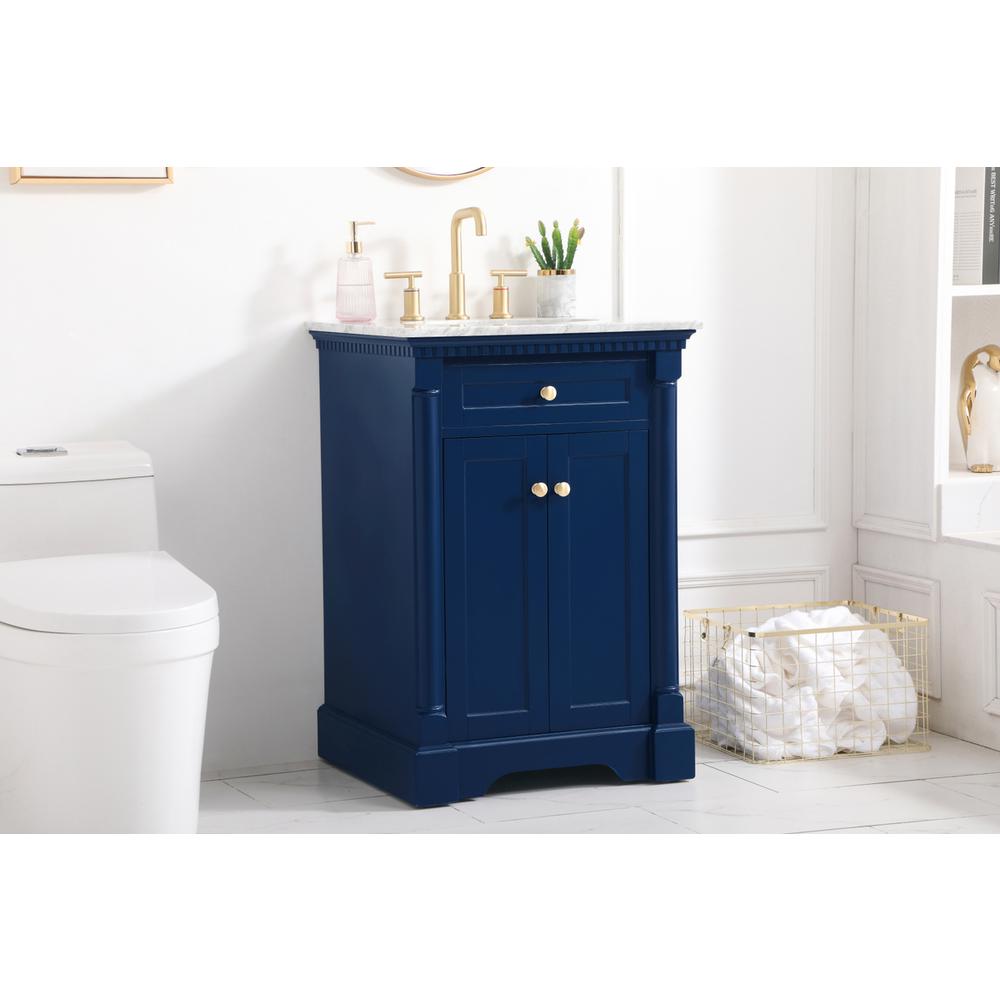 24 inch Single bathroom vanity in  Blue. Picture 2