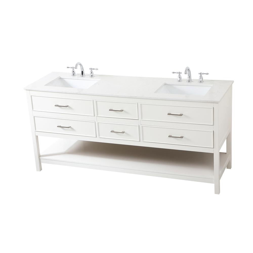 72 inch double bathroom vanity in white. Picture 8