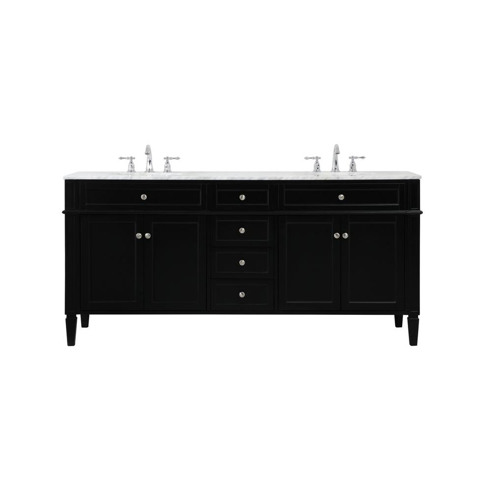 72 inch double bathroom vanity in black. Picture 1