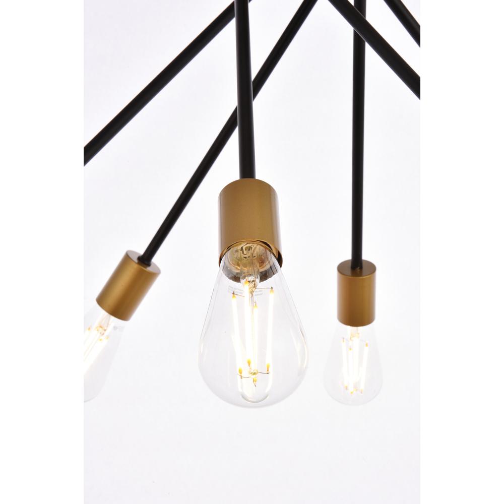 Lucca 23 inch pendant in black and brass. Picture 3