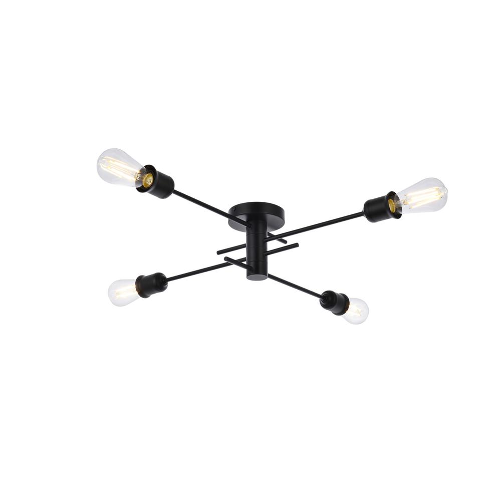 Xavier 4 lights flush mount in black. Picture 2