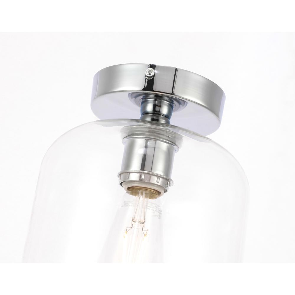 Collier 1 light Chrome and Clear glass Flush mount. Picture 10