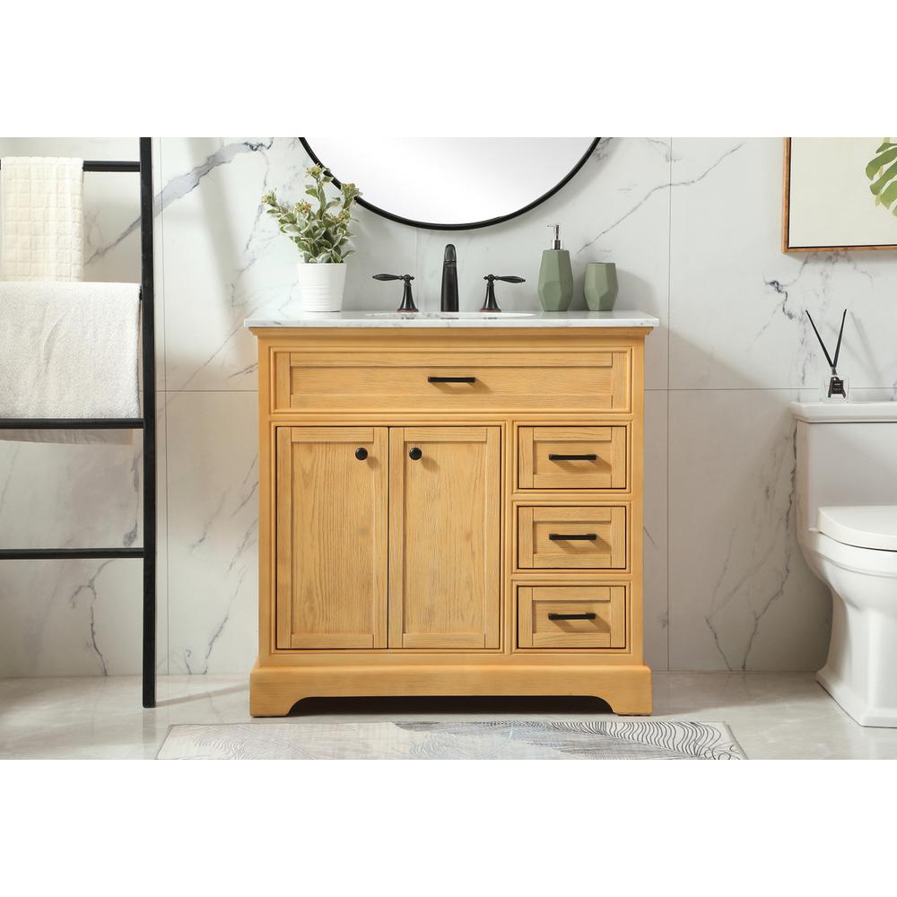 36 inch Single bathroom vanity in natural wood. Picture 14