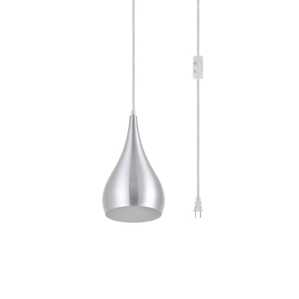 Nora 1 Light Burnished nickel plug-in pendant. Picture 2