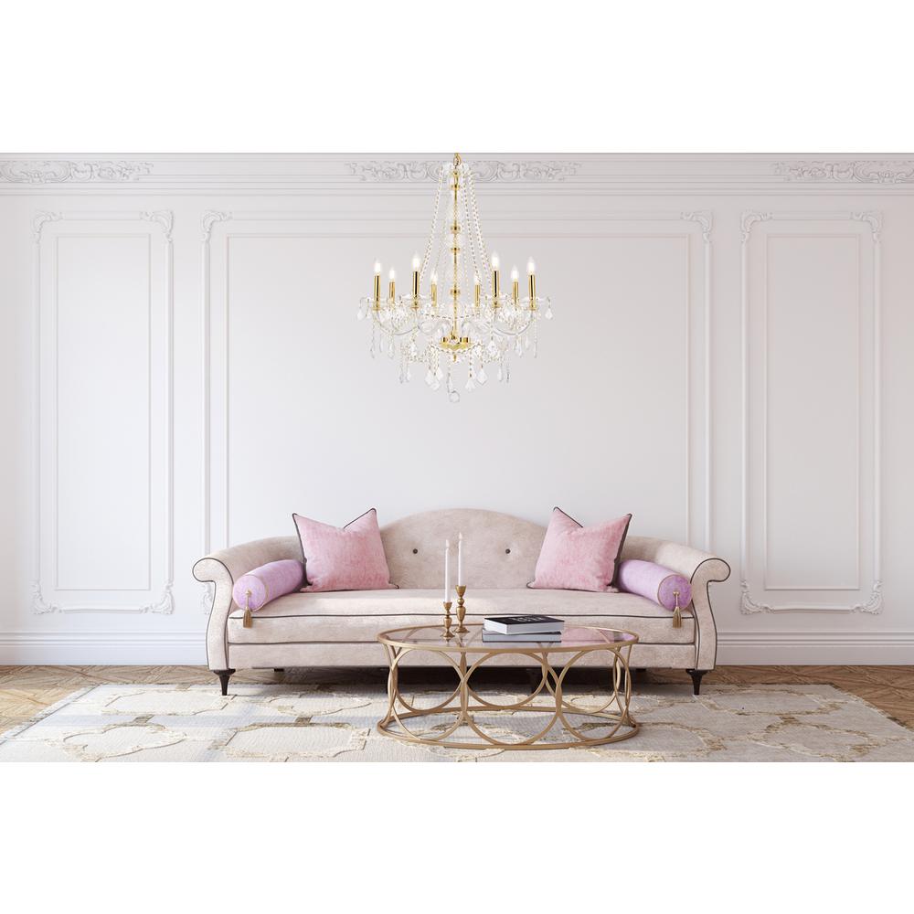 Verona 8 light Gold Chandelier Clear Royal Cut Crystal. Picture 8