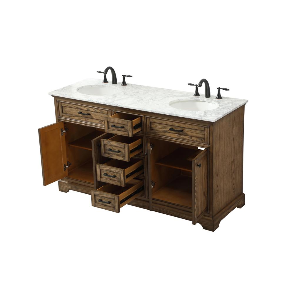 60 inch double bathroom vanity in driftwood. Picture 9