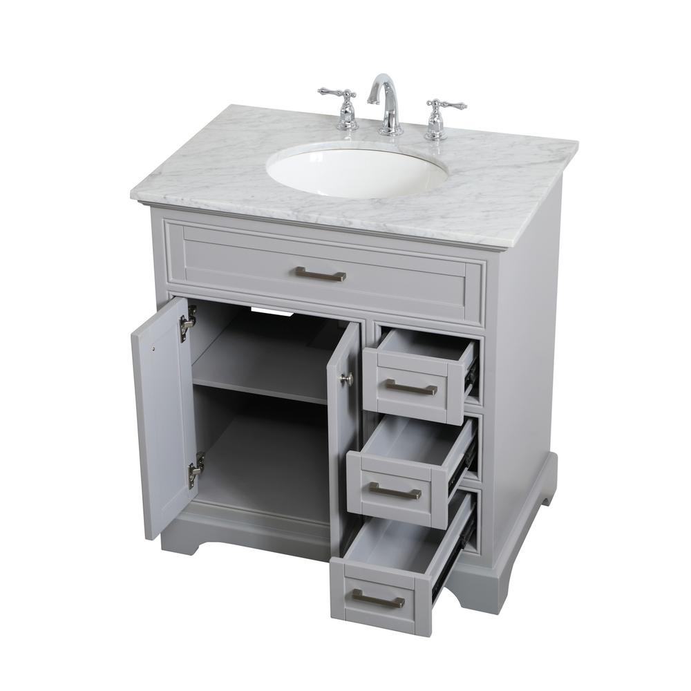 32 inch Single bathroom vanity in grey. Picture 8
