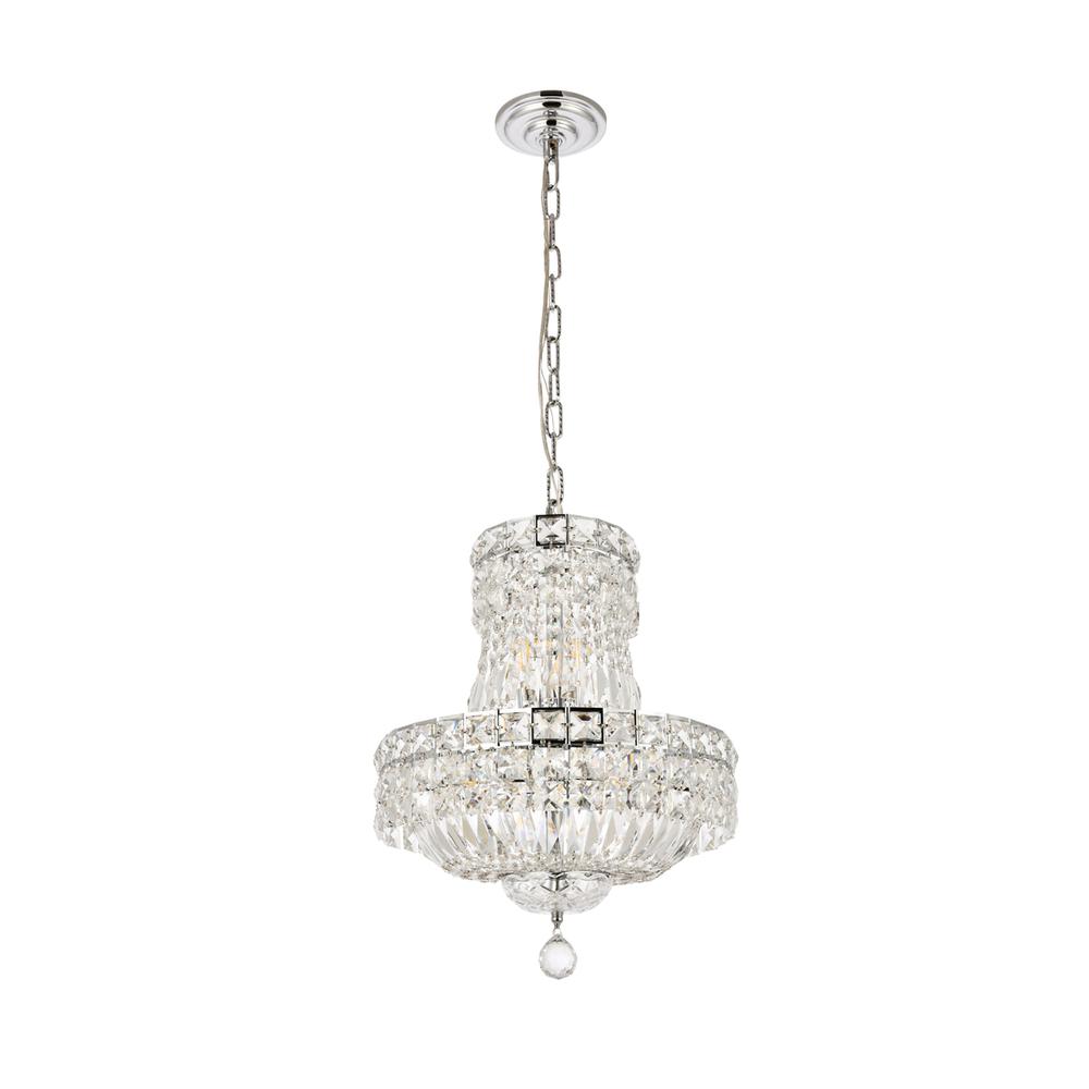 Tranquil 6 light Chrome Pendant Clear Royal Cut Crystal. Picture 6