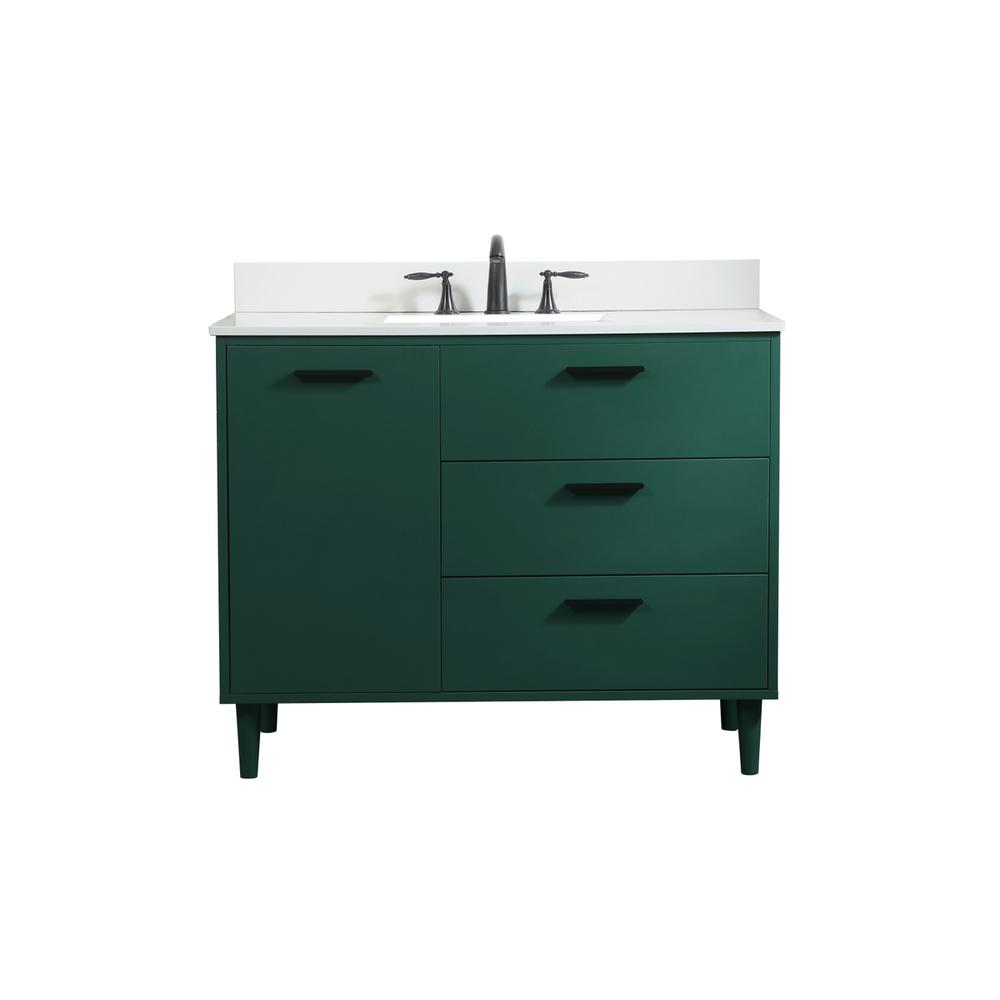 42 inch bathroom vanity in Green with backsplash. Picture 1