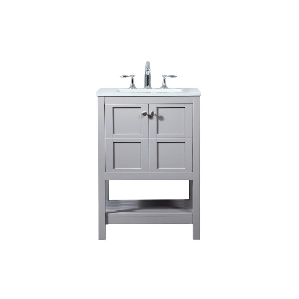 24 inch Single bathroom vanity in grey. Picture 1