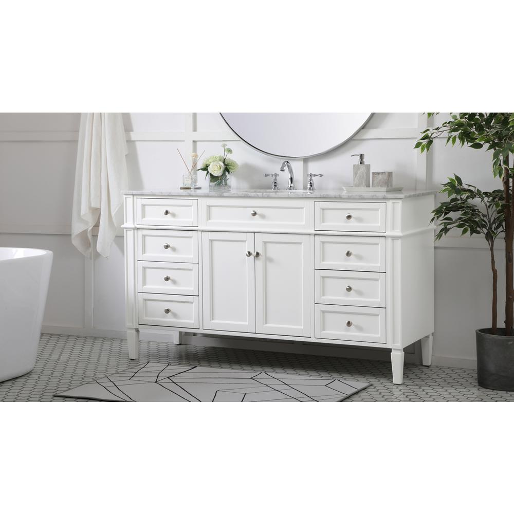 60 inch Single bathroom vanity in white. Picture 2