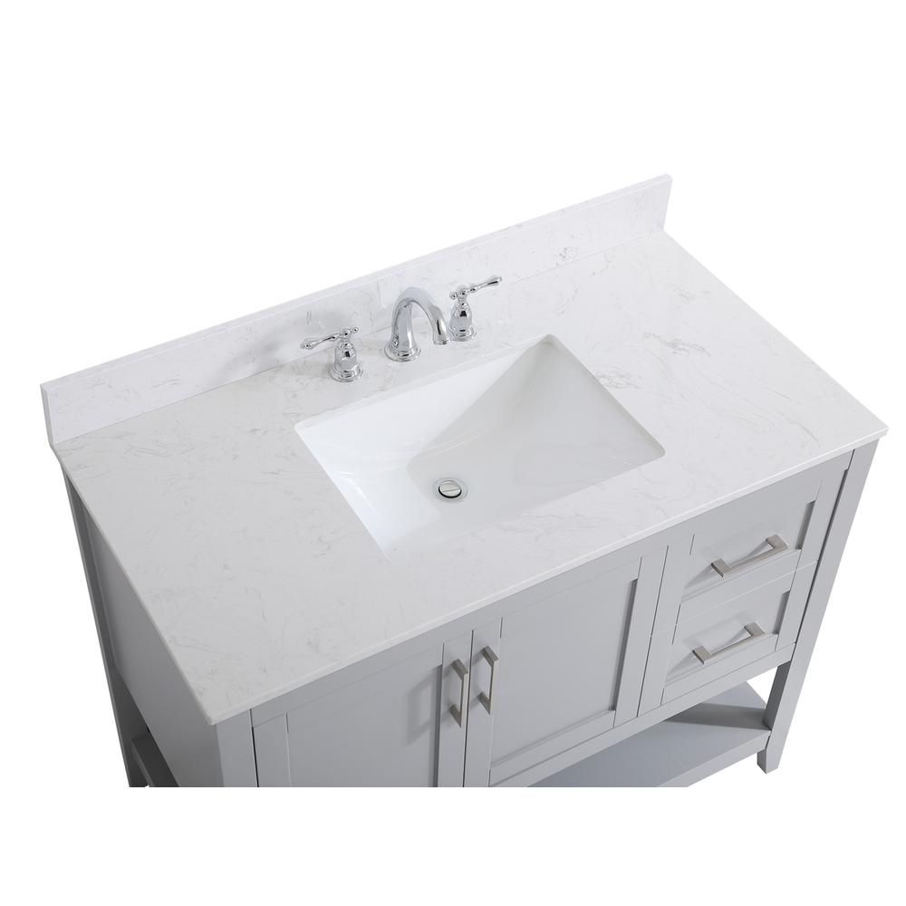 42 inch Single Bathroom Vanity in Grey with Backsplash. Picture 11