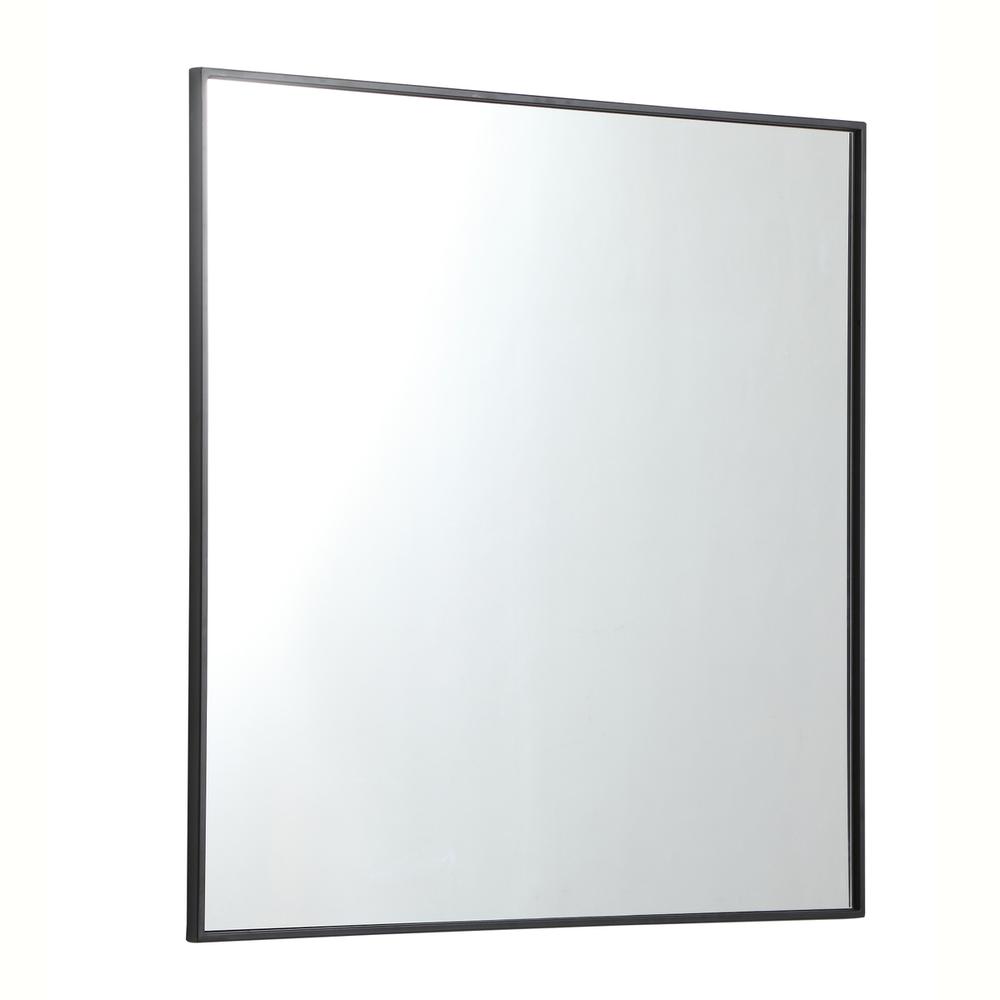 Metal frame square mirror 36 inch in Black. Picture 3