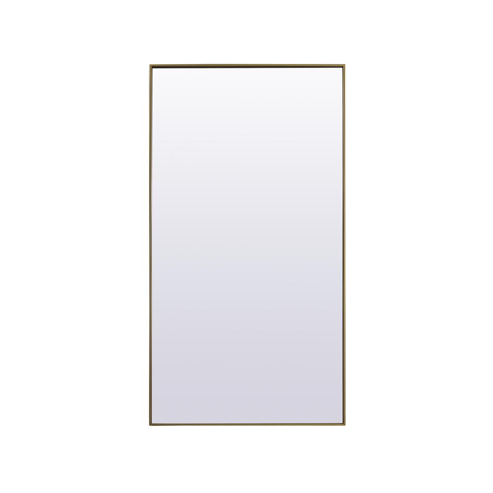 Metal Frame Rectangle Full Length Mirror 36x72 Inch in Brass. Picture 1