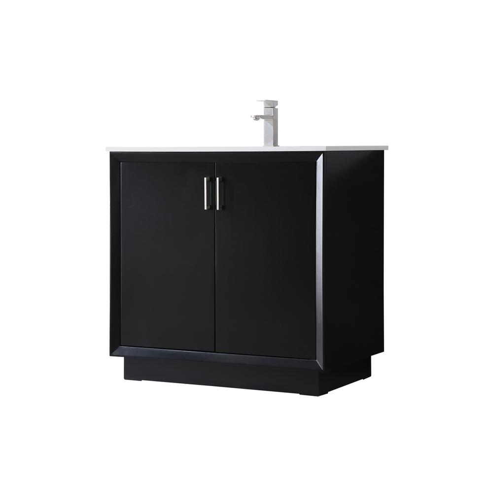 36 Inch SIngle Bathroom Vanity In Black. Picture 7