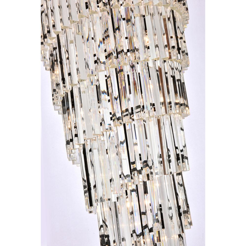 Sydney 30 inch spiral crystal chandelier in matte black. Picture 3