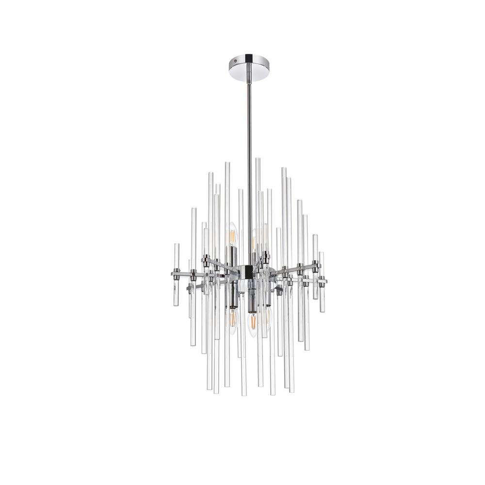 Sienna 17 inch crystal rod pendant in chrome. Picture 6
