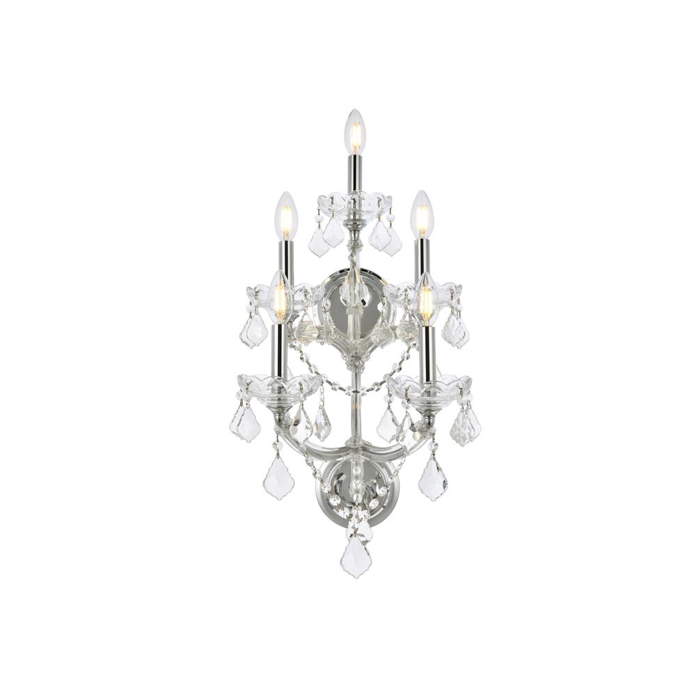 Maria Theresa 5 light Chrome Wall Sconce Clear Royal Cut Crystal. Picture 1