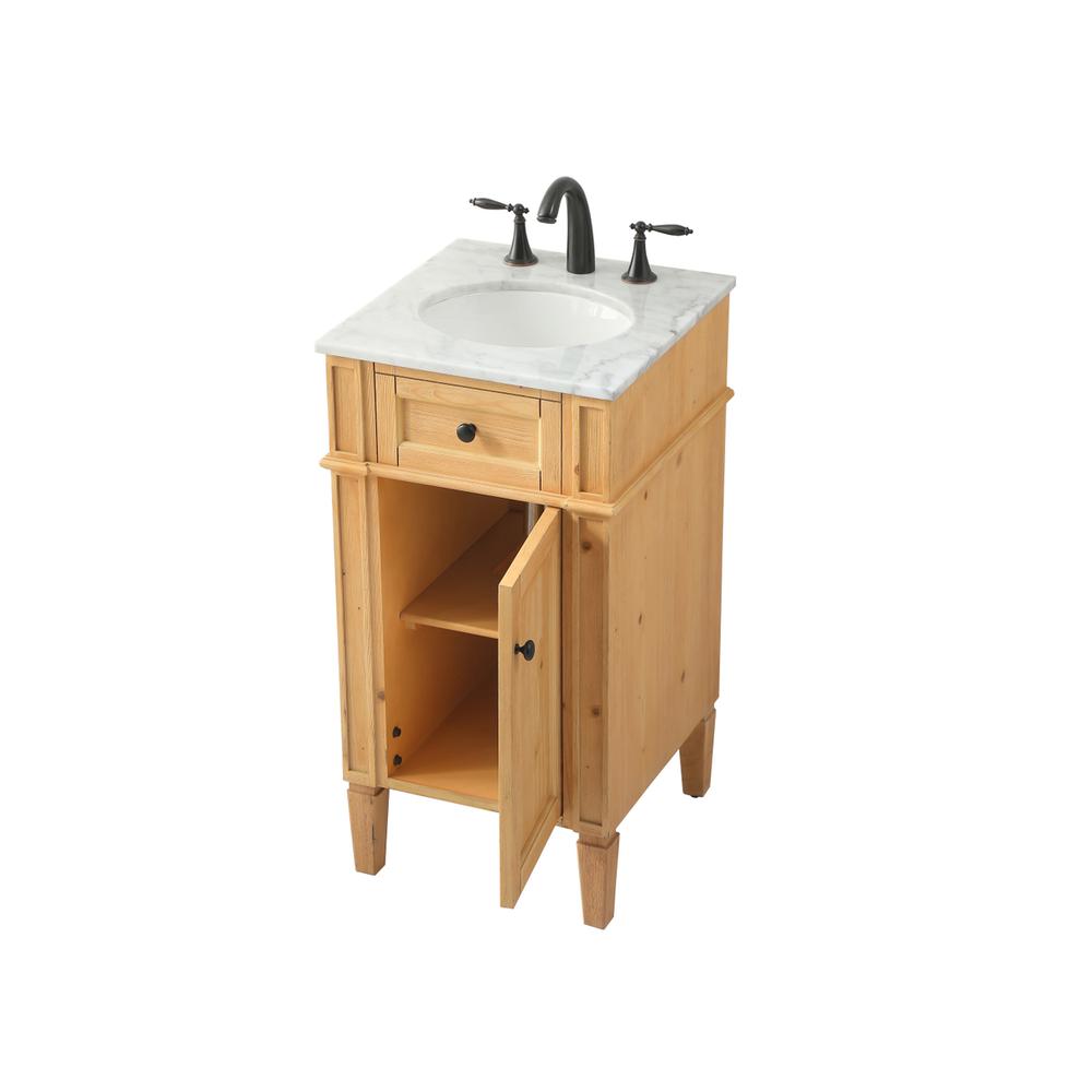 18 inch Single bathroom vanity in natural wood. Picture 9