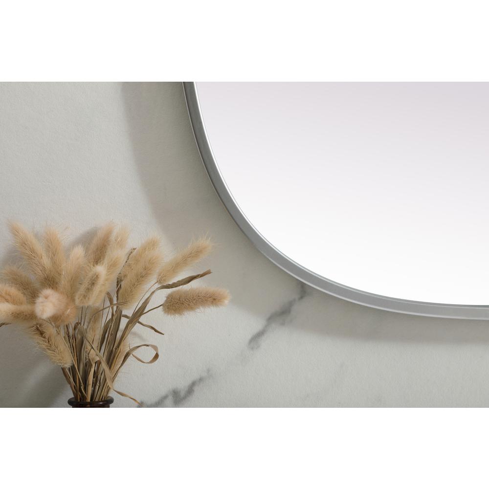 Metal Frame Oval Mirror 24x40 Inch in Silver. Picture 5