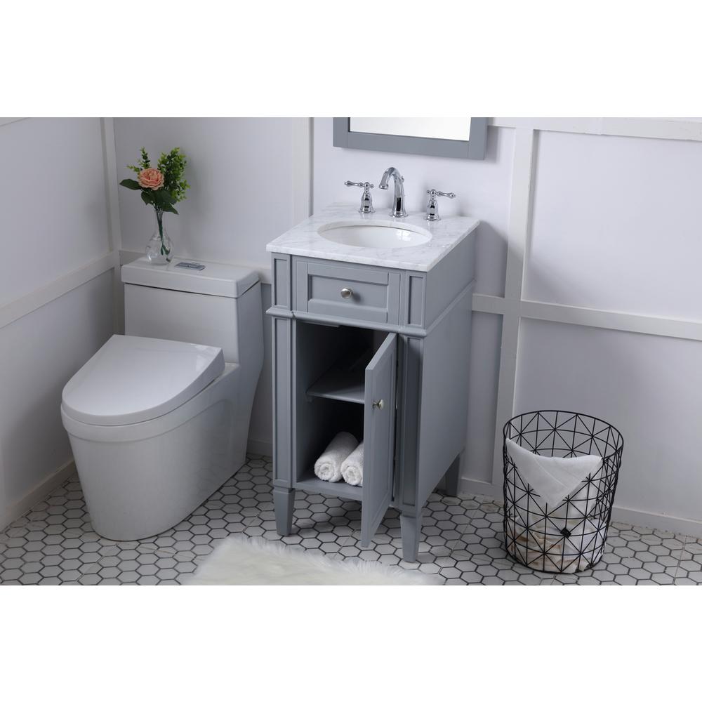 18 in. Single Bathroom Vanity set in grey. Picture 3
