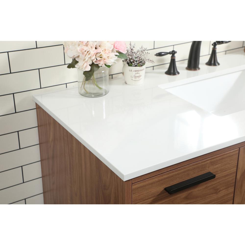 48 inch Single bathroom vanity in walnut brown. Picture 5
