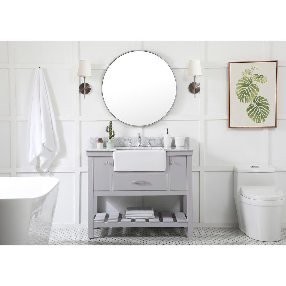 42 inch Single bathroom vanity in grey with backsplash. Picture 4