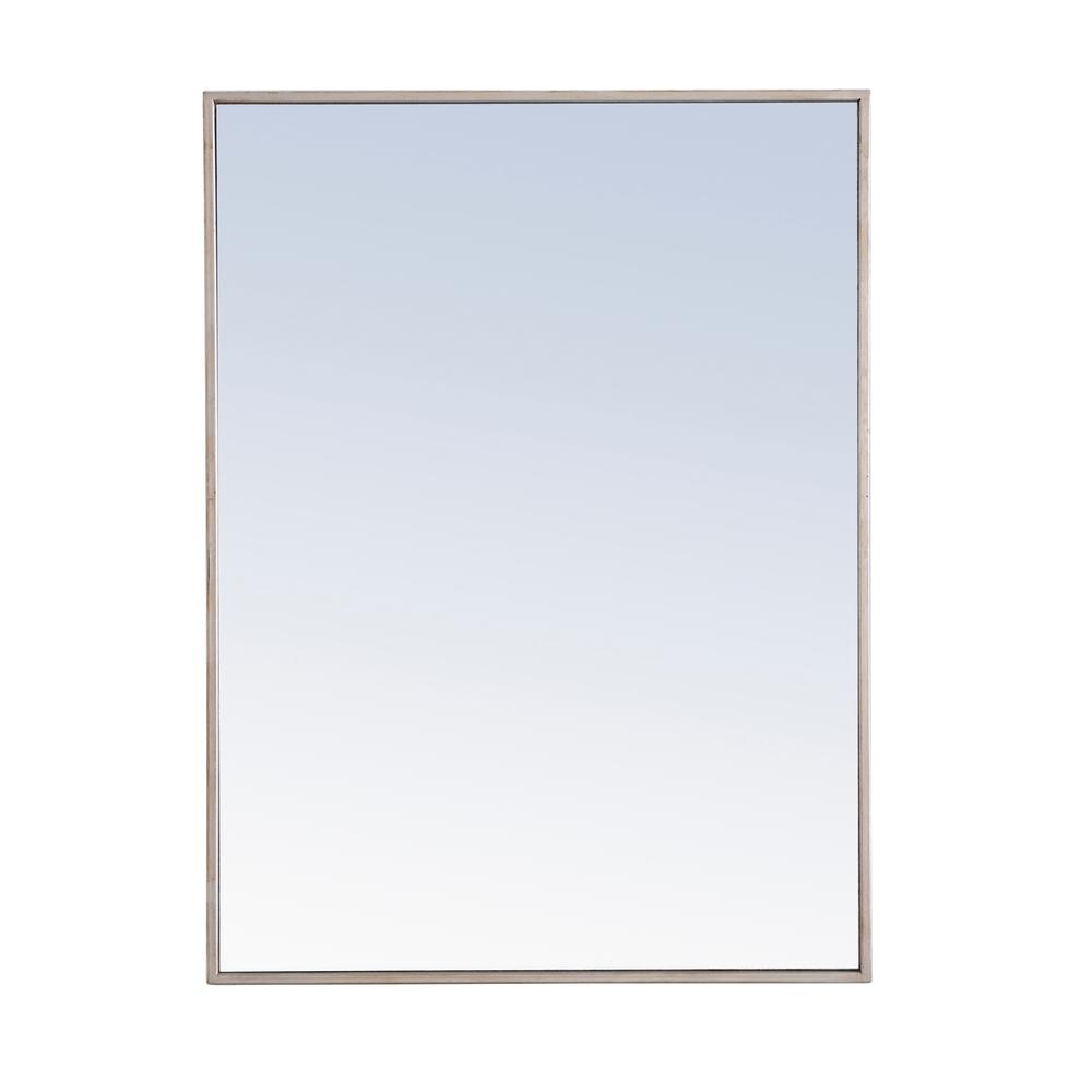 Metal frame Rectangle Mirror 24 inch Silver. Picture 1