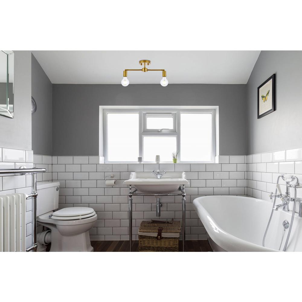 Zane 2 lights brass flush mount. Picture 9