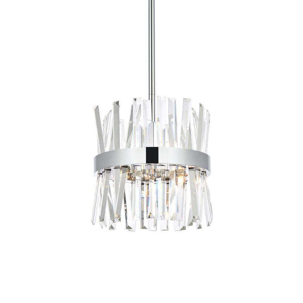 Serephina 12 inch crystal round pendant light in chrome. Picture 2