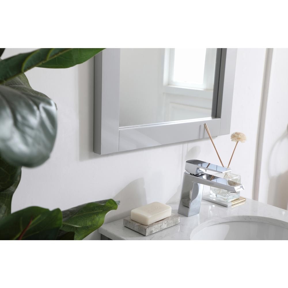 Aqua rectangle vanity mirror 18 inch in Grey. Picture 4