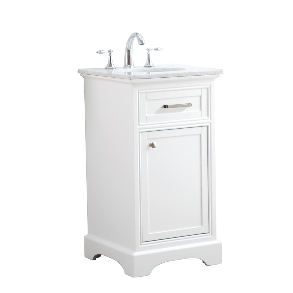 19 in. Single Bathroom Vanity set in white. Picture 12