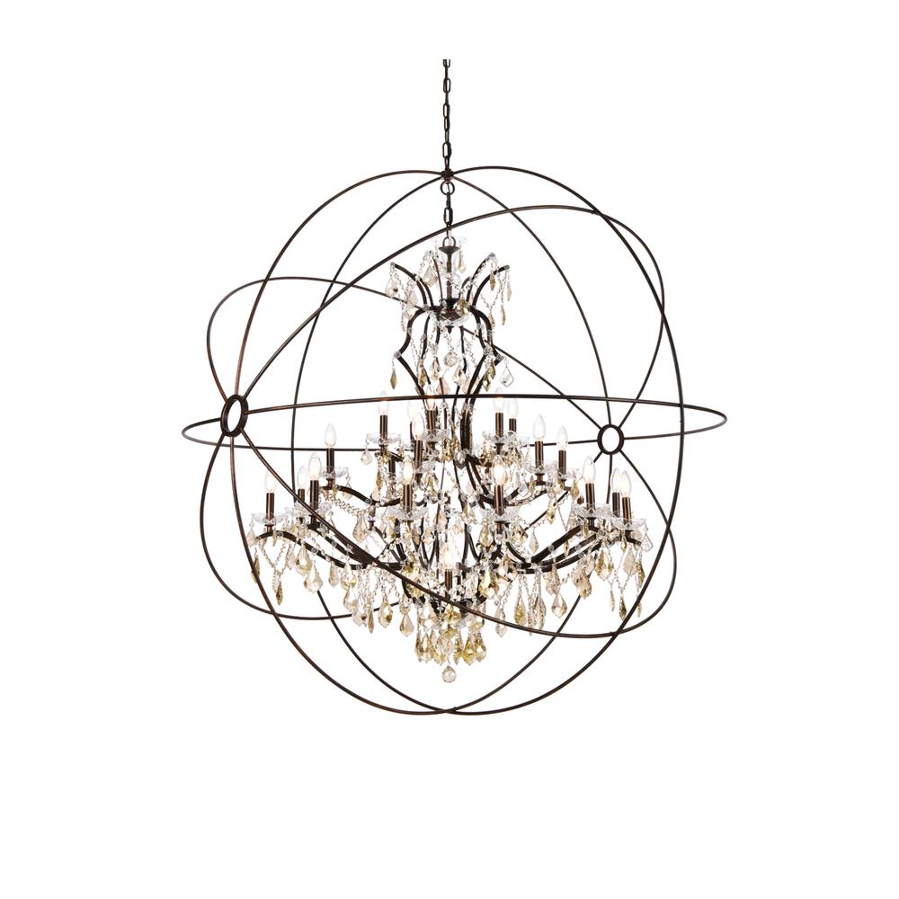 Geneva 25 light Dark Bronze Chandelier Clear Royal Cut crystal. Picture 2