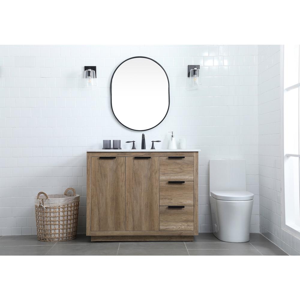 42 Inch SIngle Bathroom Vanity In Natural Oak. Picture 4