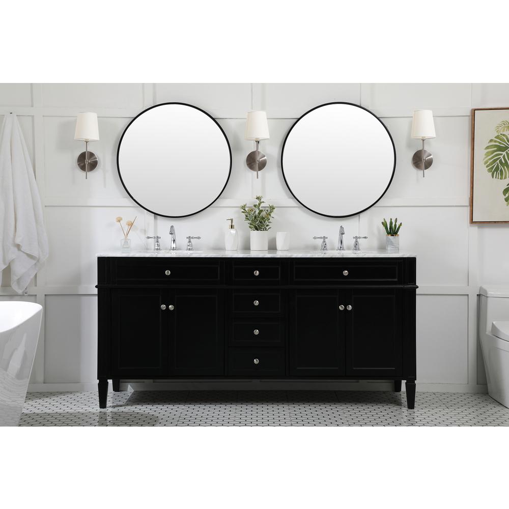 72 inch double bathroom vanity in black. Picture 4