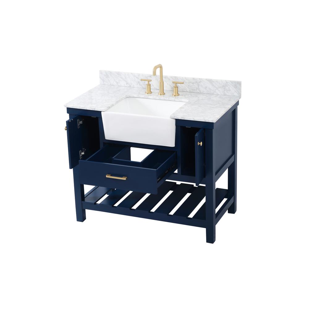 42 inch Single bathroom vanity in blue with backsplash. Picture 9