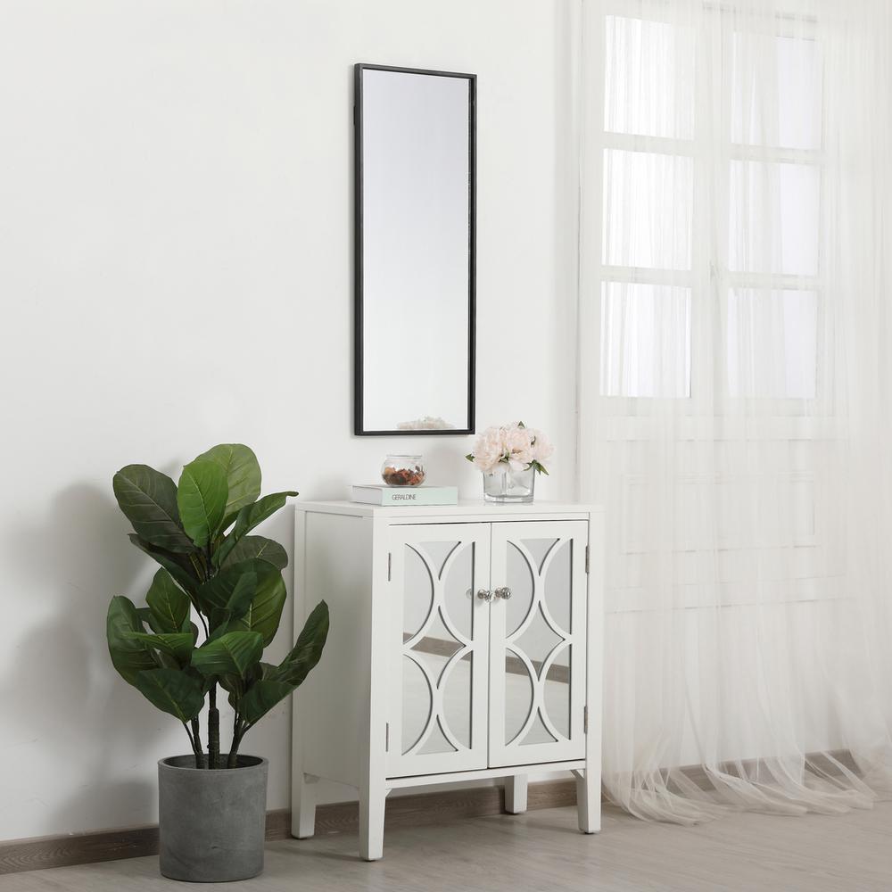 Metal frame rectangle mirror 14 inch in Black. Picture 6