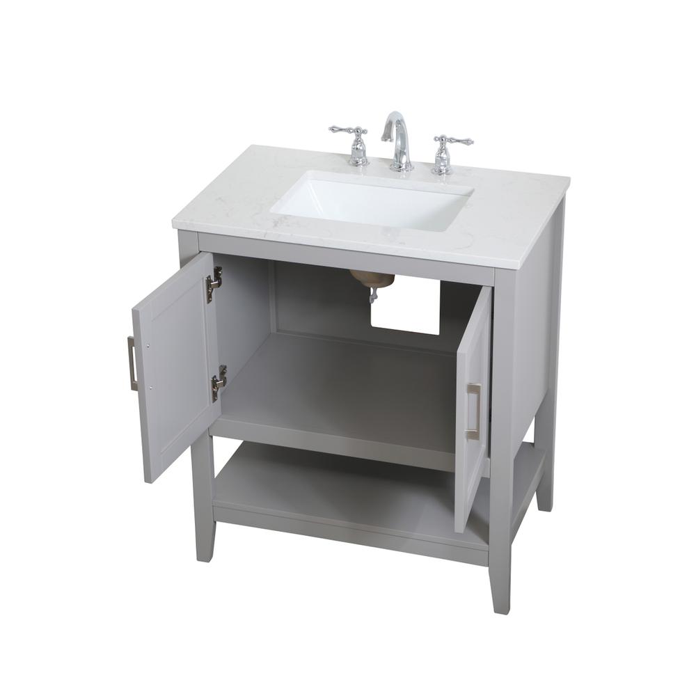 30 inch Single Bathroom Vanity in Grey. Picture 8