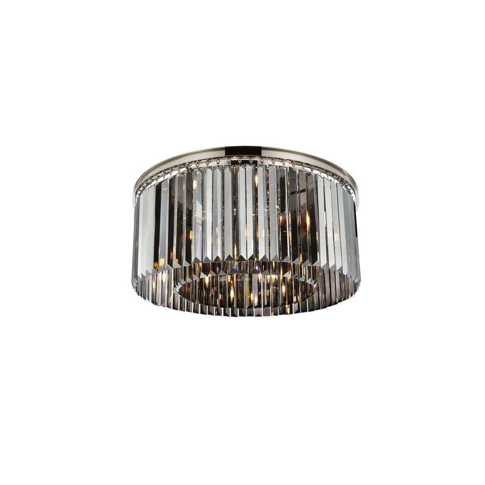 Sydney 8 light polished nickel Flush Mount Silver Shade (Grey) Royal Cut Crystal. Picture 2