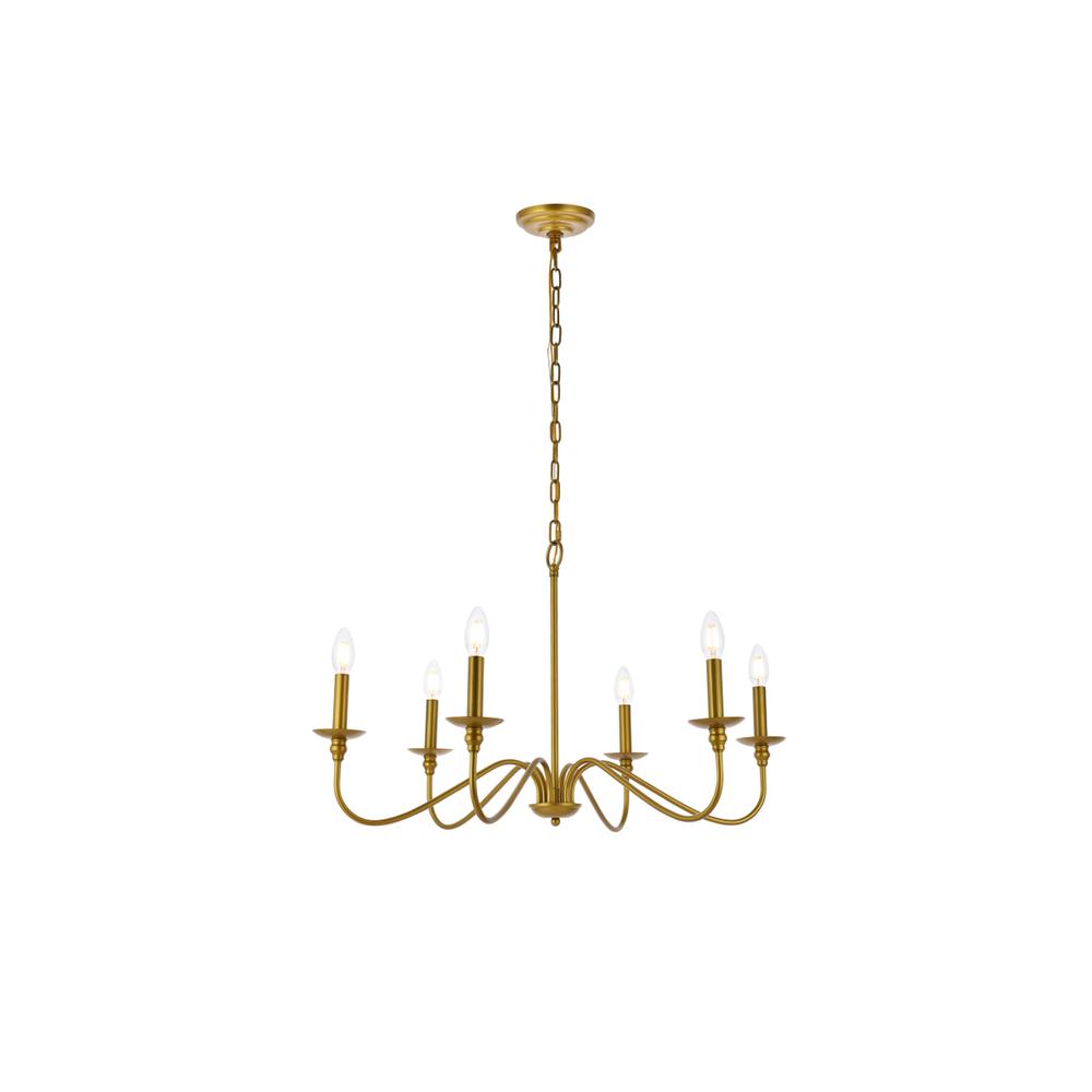Rohan 30 inch chandelier in brass. Picture 1