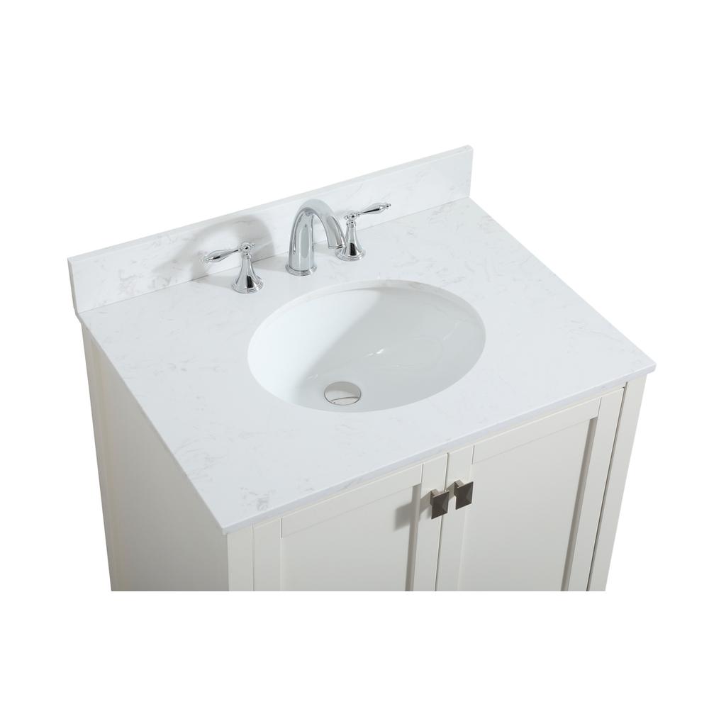 30 inch Single bathroom vanity in white with backsplash. Picture 10