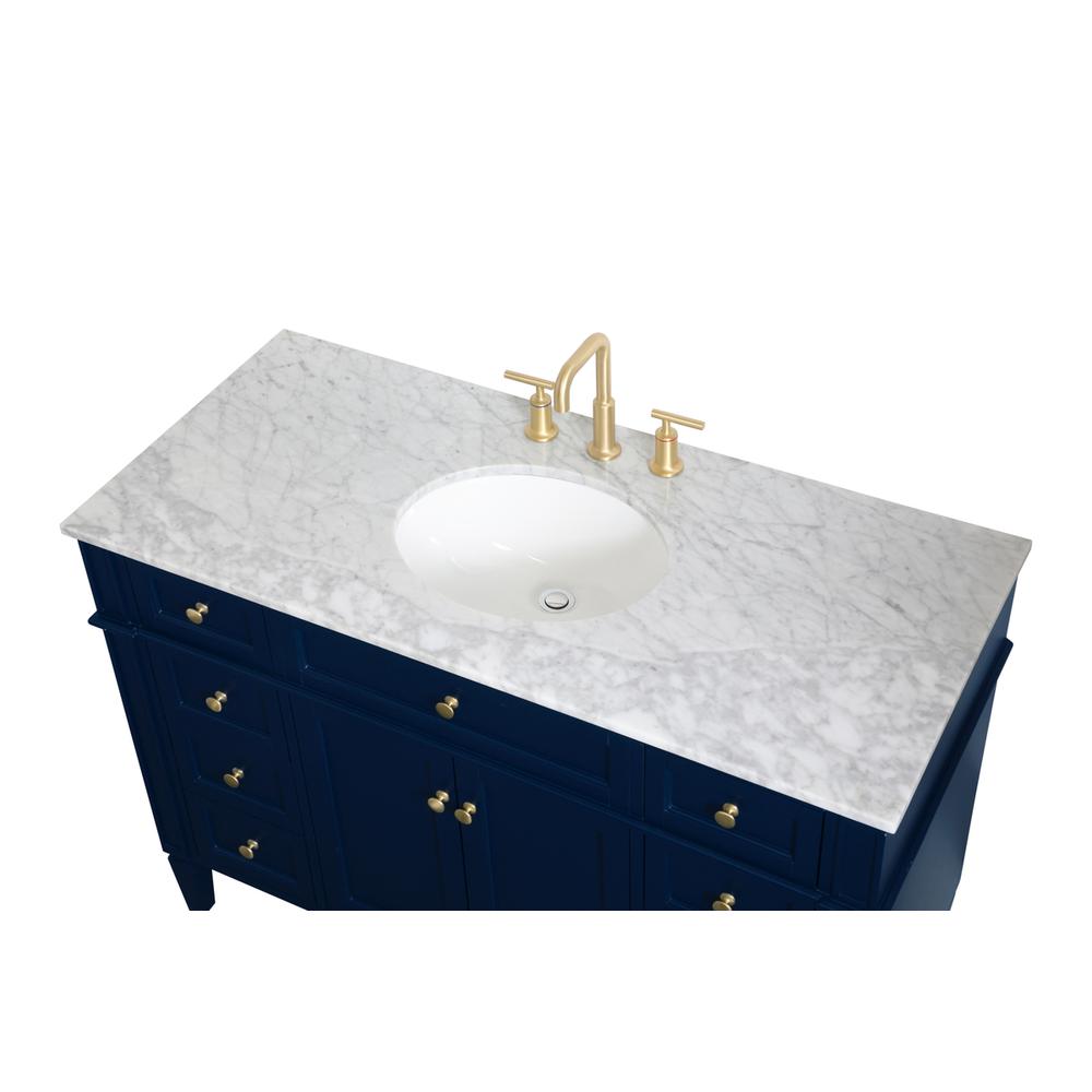 48 inch Single bathroom vanity in blue. Picture 9