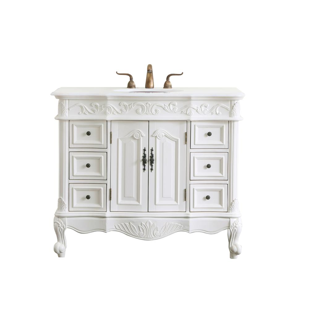 42 inch Single Bathroom vanity in antique white. Picture 1